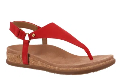 VIONIC WOMEN'S KIRRA TOE POST WALKING SANDAL IN RED