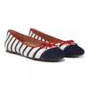 Vionic Women's Klara Ballet Flat Shoes In Navy/white Stripe