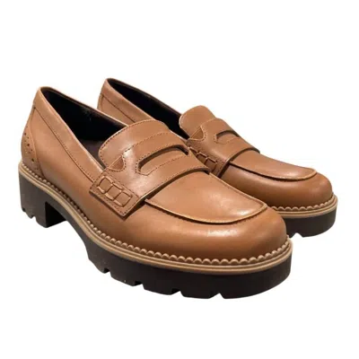 Vionic Women's Leather Fillmore Slide On Loafer In Chestnut Brown