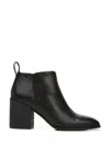 Vionic Women's Lyssa Distressed Leather Ankle Boot In Black In Black