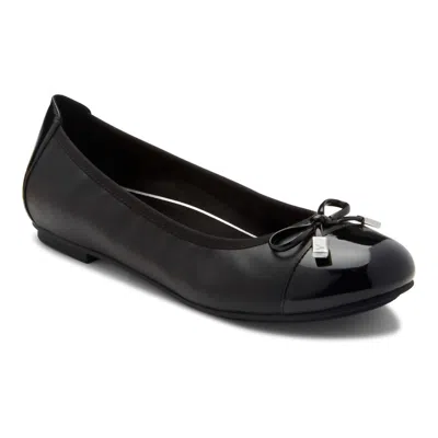 Vionic Women's Minna Ballet Flat In Black In Blue