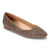 Vionic Women's Posey Flat In Taupe In Brown