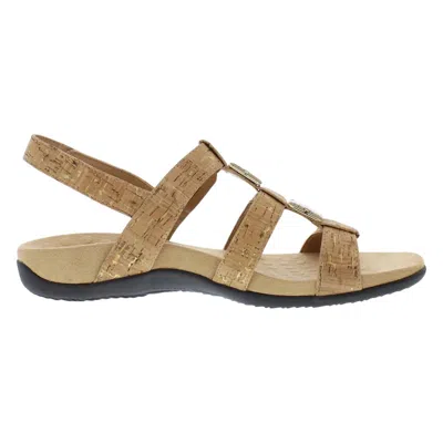 Vionic Women's Rest Amber Backstrap Sandals In Gold Cork In Brown