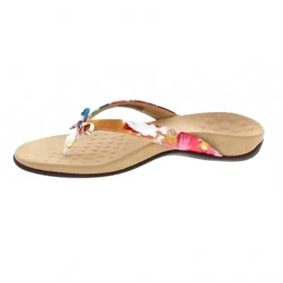 Vionic Women's Rest Bella Ii Orthotic Flip-flops In White Floral In Multi