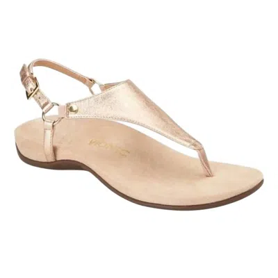 Vionic Women's Rest Kirra Metallic Thong Sandals In Rose Gold In Neutral