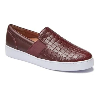 Vionic Women's Splendid Demetra Slip On Sneakers In Wine Croc In Brown