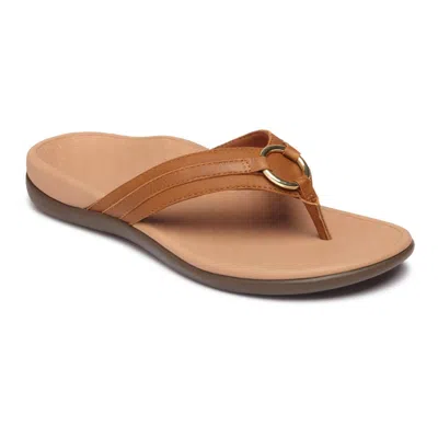 Vionic Women's Tide Aloe Leather Flip Flop Sandal In Mocha