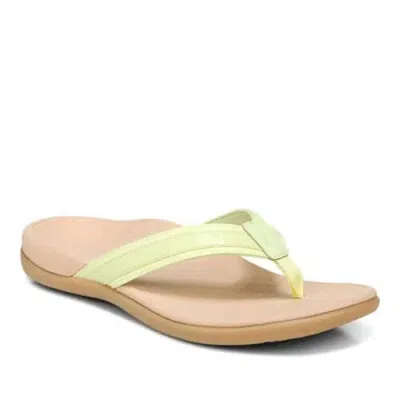 Vionic Women's Tide Ll Toe Post Sandal In Pale Lime In Green