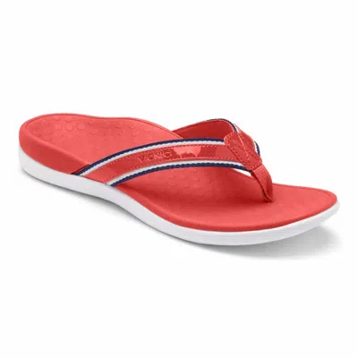 Vionic Women's Tide Sq Orthotic Flip-flops In Coral In Pink