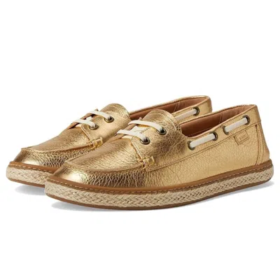 Vionic Women's  Bay Loafers Gold Leather Arch Support Slip On Shoes Zogg2481