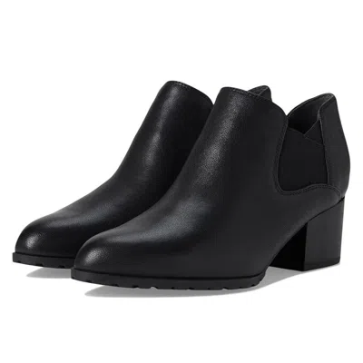 Vionic Women's  Belmont Boots Black Leather Almond Toe Ankle Bootie Hawk1842