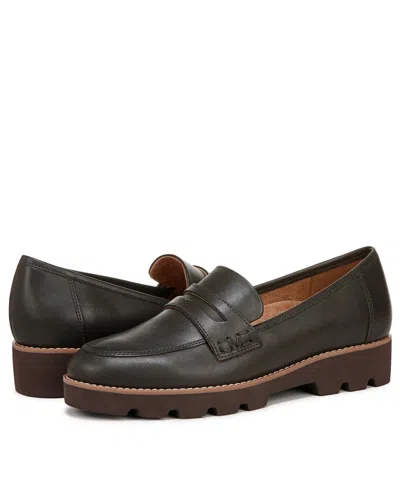 Vionic Women's  Cheryl Ii Penny Loafers Black Leather Slip On Shoes Hawk2074