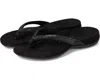 Vionic Dillon Shine Toe Post Sandal In Black