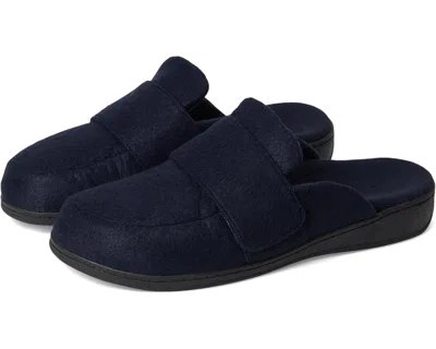 Vionic Women's  Gemma Ii J0892f6401 Mules Navy Flannel Slip On Slipper Zogg2322 In Blue