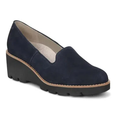 Vionic Women's  Willa I7294l1-400 Loafer Navy Suede Casual Wedge Shoes Hawk760 In Blue