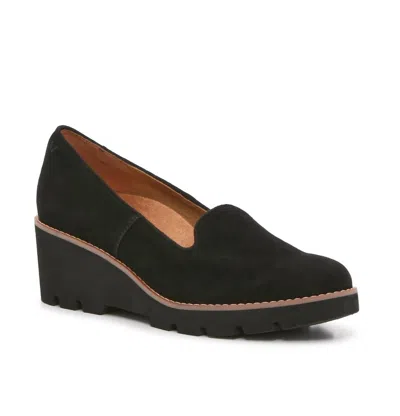 Vionic Women's Willa Wedge Shoes In Black Suede