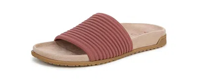VIONIC WOMENS EVIE KNIT SLIDE SANDAL - WITHERED ROSE PINK