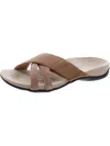 Vionic Womens Leather Adjustable Slide Sandals In Multi