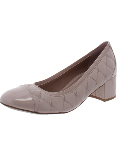 Vionic Womens Leather Ankle Block Heels In Grey