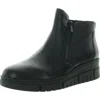 Vionic Womens Zipper Leather Ankle Boots In Black