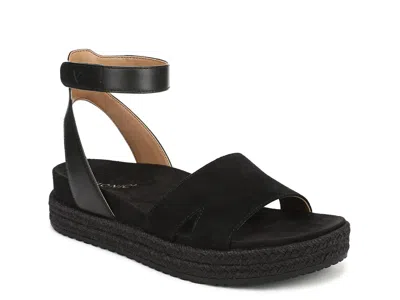 Vionic Yucca Espadrille Wedge Sandal In Black