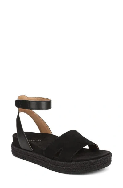 Vionic Yucca Platform Ankle Strap Sandal In Black