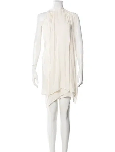 Pre-owned Vionnet Asymmetrical Mini Dress In White