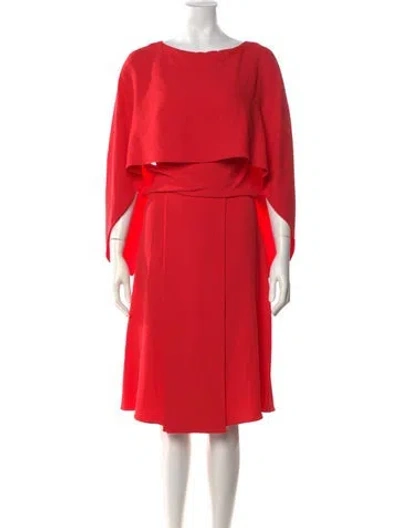 Pre-owned Vionnet Bateau Neckline Knee-length Dress In Red