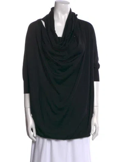 Pre-owned Vionnet Cashmere Cowl Neck Tunic In Black