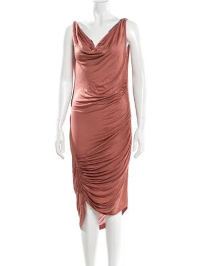 Pre-owned Vionnet Cowl Neck Knee-length Dress W/ Tags In Pink