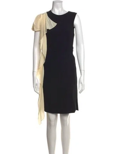 Pre-owned Vionnet Crew Neck Mini Dress In Black