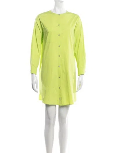 Pre-owned Vionnet Crew Neck Mini Dress In Blue