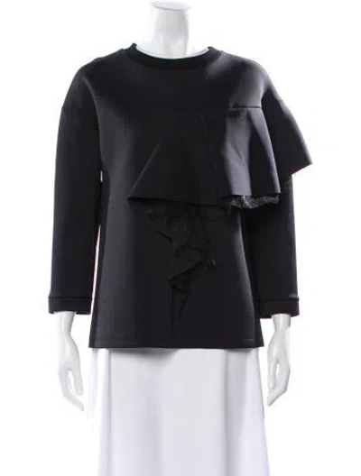 Pre-owned Vionnet Crew Neck Three-quarter Sleeve Top In Gray