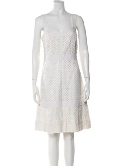 Pre-owned Vionnet Lace Pattern Knee-length Dress In White