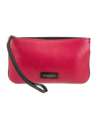 Pre-owned Vionnet Leather Clutch In Red