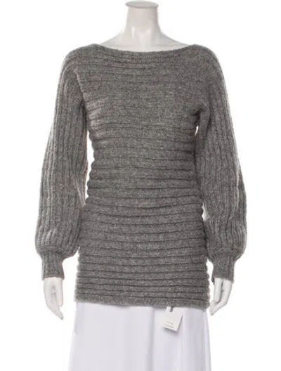 Pre-owned Vionnet Off-the-shoulder Sweater In Gray