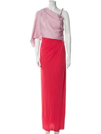 Pre-owned Vionnet One-shoulder Long Dress In Pink