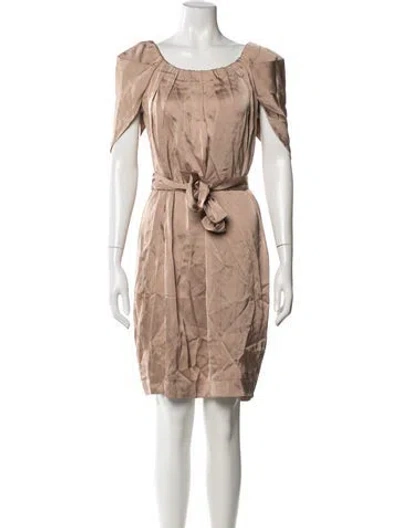Pre-owned Vionnet Scoop Neck Knee-length Dress In Neutral