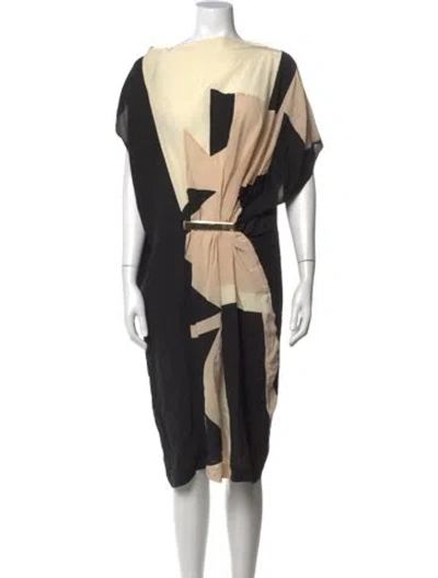 Pre-owned Vionnet Silk Knee-length Dress In Black