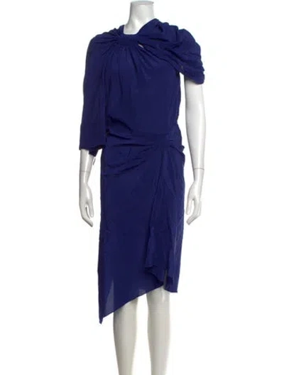 Pre-owned Vionnet Silk Knee-length Dress In Blue
