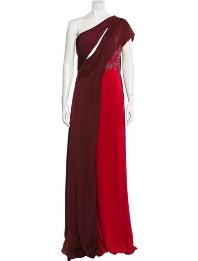 Pre-owned Vionnet Silk Long Dress In Red