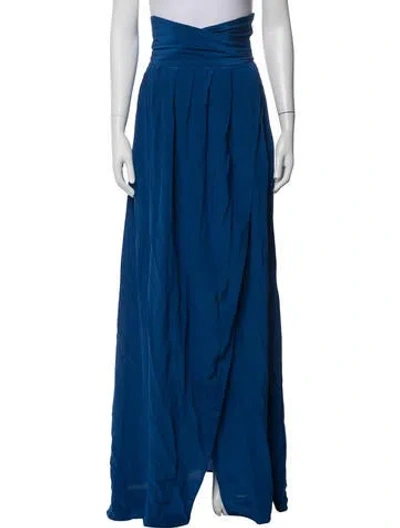 Pre-owned Vionnet Silk Long Skirt In Blue