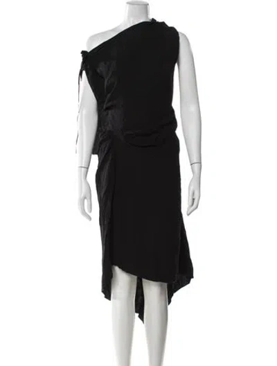 Pre-owned Vionnet Silk Midi Length Dress In Black