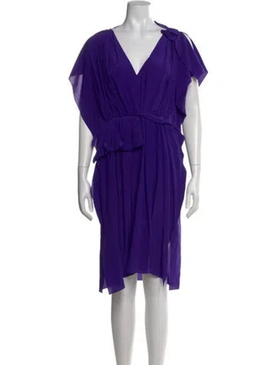 Pre-owned Vionnet Silk Midi Length Dress In Purple