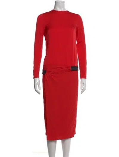 Pre-owned Vionnet Silk Midi Length Dress In Red
