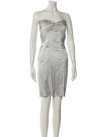 Pre-owned Vionnet Silk Mini Dress In Silver