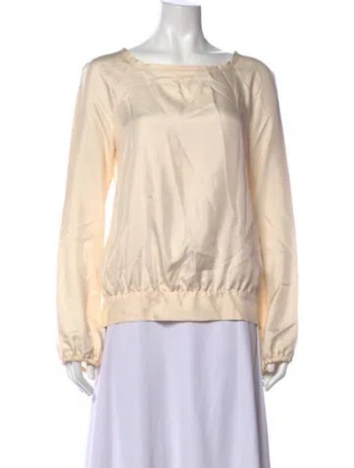 Pre-owned Vionnet Silk Scoop Neck Blouse In Neutrals
