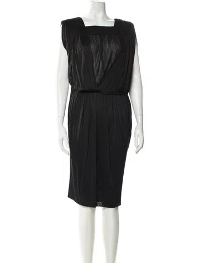 Pre-owned Vionnet Square Neckline Knee-length Dress W/ Tags In Black