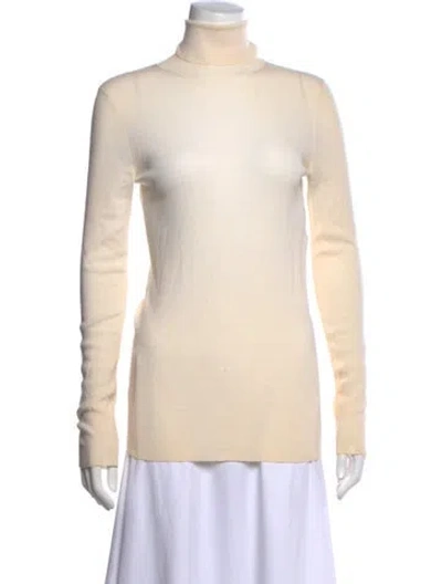 Pre-owned Vionnet Virgin Wool Turtleneck Top In Neutral