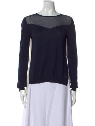 Pre-owned Vionnet Wool Colorblock Pattern Sweater In Blue